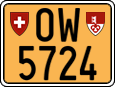License plate of Switzerland, Slow vehicles (yellow)