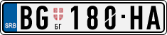 License plate of Serbia, Cars
