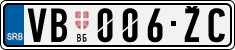License plate of Serbia, Cars