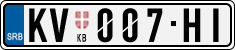License plate of Serbia, Cars