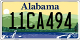 Alabama, 0AB1234 / 00AB123 / 00A1B23