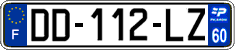French license plate, SIV (ordinary)
