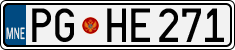 License plate of Montenegro, Cars