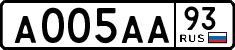 License plate Russia, Cars