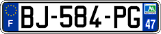 French license plate, SIV (ordinary)