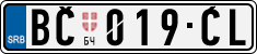 License plate of Serbia, Cars