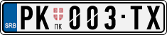 License plate of Serbia, Cars