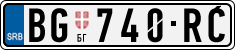License plate of Serbia, Cars