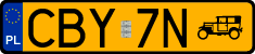 License plates of Poland, Oldtimers