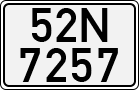 License plate of Vietnam, Cars