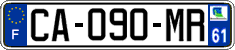 French license plate, SIV (ordinary)