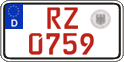 German license plate, Red license plates