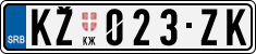 License plate of Serbia, Cars