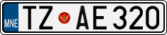 License plate of Montenegro, Cars
