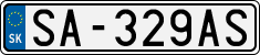 License plate of Slovakia, Cars