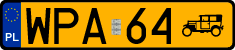 License plates of Poland, Oldtimers