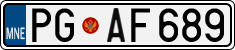 License plate of Montenegro, Cars