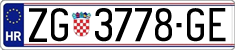 License plate of Croatia, Regular plates