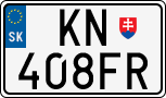 License plate of Slovakia, Cars