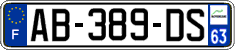 French license plate, SIV (ordinary)