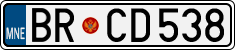 License plate of Montenegro, Cars