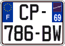 French license plate, SIV (ordinary)