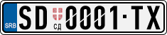 License plate of Serbia, Cars