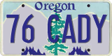 Oregon, Vanity Plates