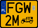 License plates of Poland, Oldtimers