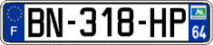 French license plate, SIV (ordinary)