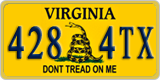 Virginia, Specialty plates (123 4AB)