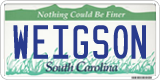 South Carolina, Vanity Plates
