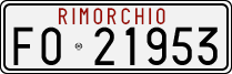 License plate of Italy, Trailers (1927 year series)