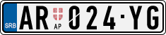 License plate of Serbia, Cars