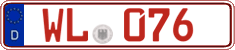 German license plate, Red license plates
