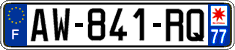 French license plate, SIV (ordinary)