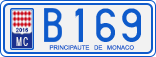 License plate of Monaco, Cars