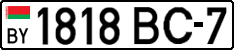 License plate Belarus, Cars (2004)