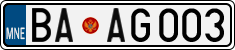 License plate of Montenegro, Cars