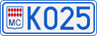 License plate of Monaco, Cars