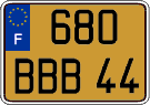 French license plate, FNI