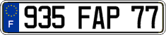 French license plate, FNI