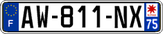 French license plate, SIV (ordinary)