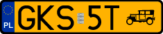 License plates of Poland, Oldtimers