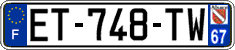 French license plate, SIV (ordinary)