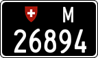 License plate of Switzerland, Military (black)