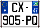 French license plate, SIV (ordinary)