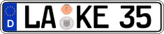 German license plate, Regular plates