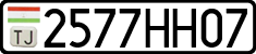License plate of Tajikistan, Private owners (2009)