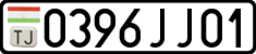 License plate of Tajikistan, Private owners (2009)